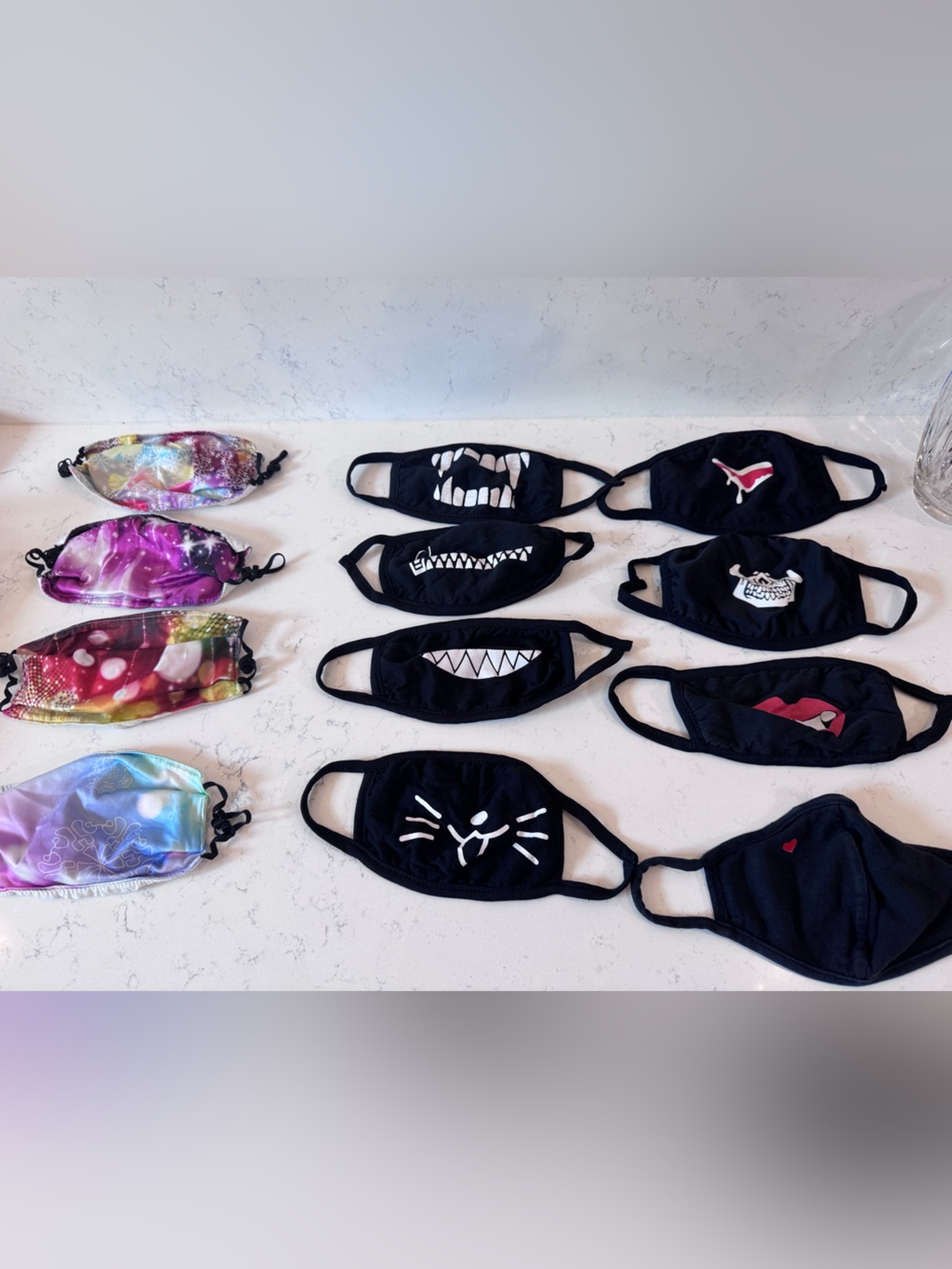Kids Black Graphic Face Mask - Cute & Fun Designs